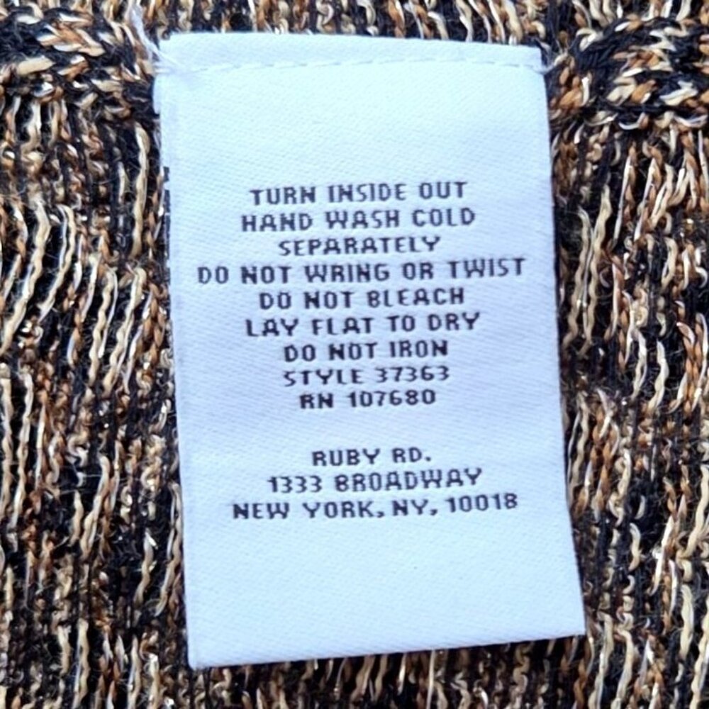 Ruby Rd. Petite PXL Leopard Print Open Front Cardigan With  Metallic Gold Fringe - Picture 6 of 6